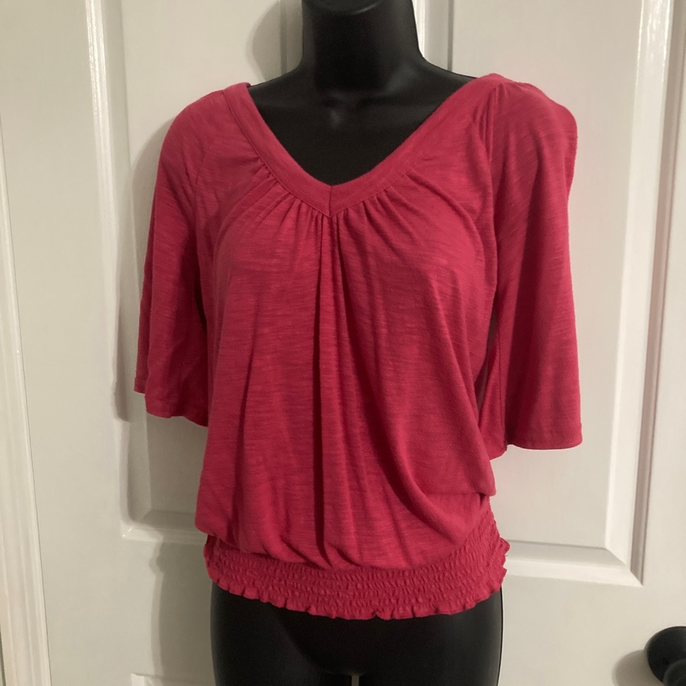 Mudd Blouse, Pink, 3/4 Sleeve, Juniors Size S